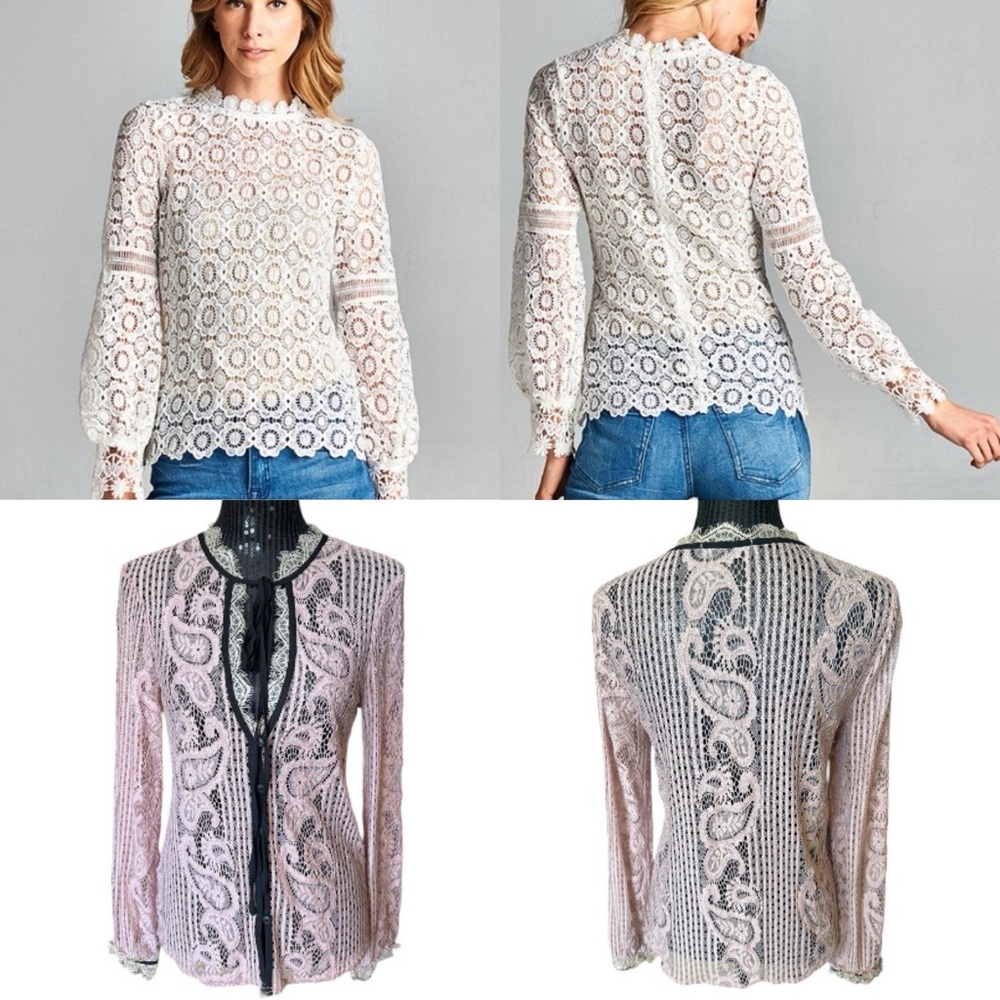 BUNDLE- 2 size small lace/Crochet blouses